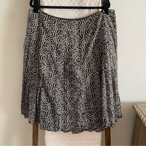 Vintage Liz Claiborne brown & white swirl print skirt